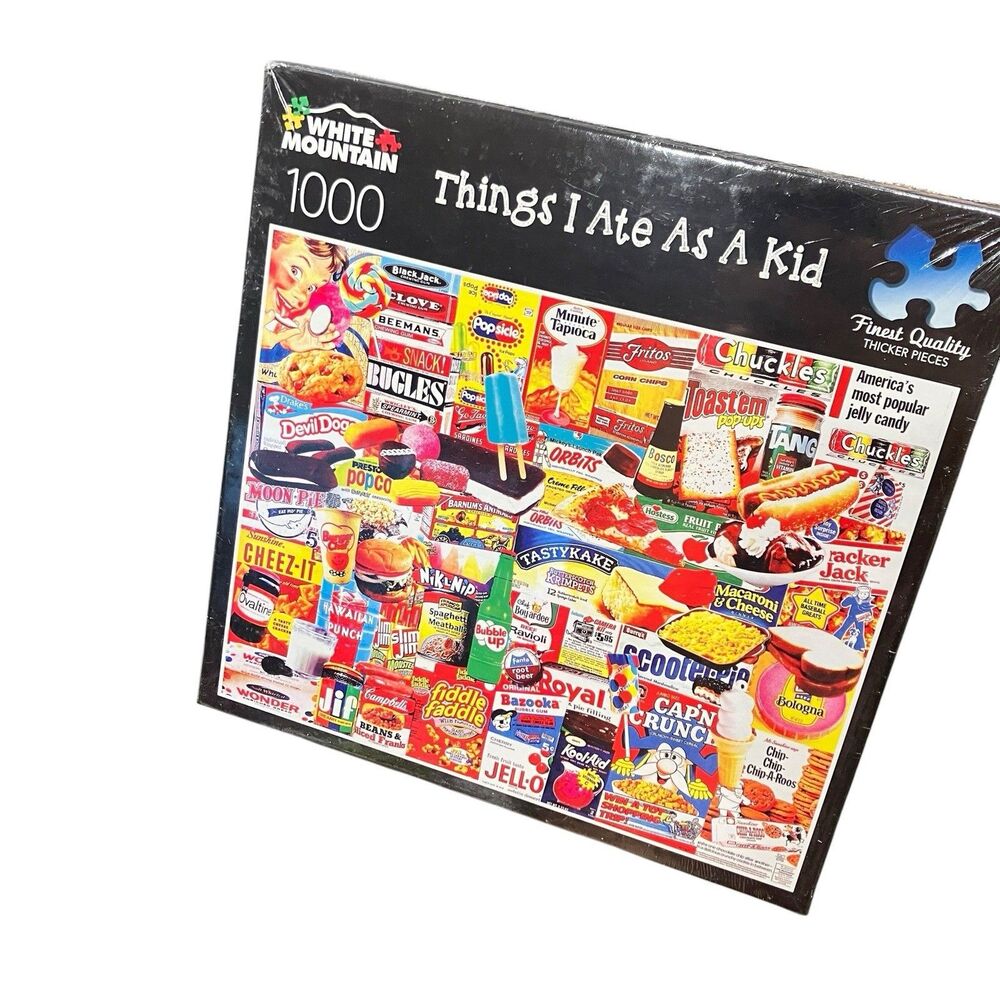 Puzzle Things I Ate As A Kid 1000 Piece Foodie Retro Gift White Mountain Jigsaw